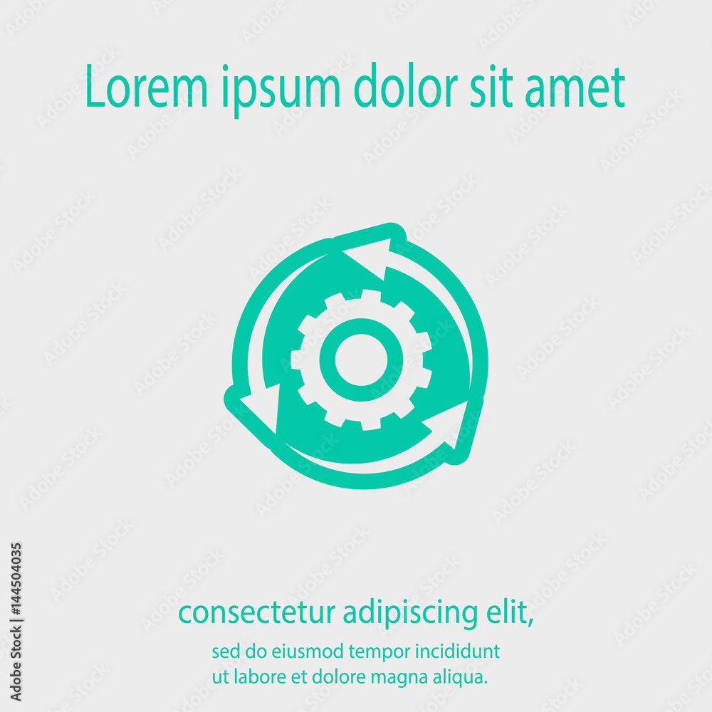 Poster setting parameters, circular arrows icon, vector illustration. flat design style