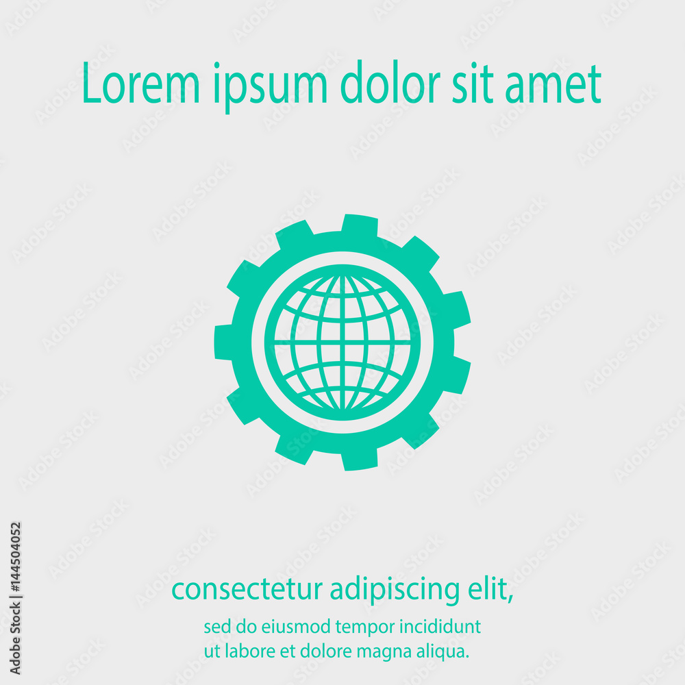 Poster setting parameters, globe Icon vector illustration. Flat design style