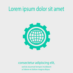 setting parameters, globe Icon vector illustration. Flat design style