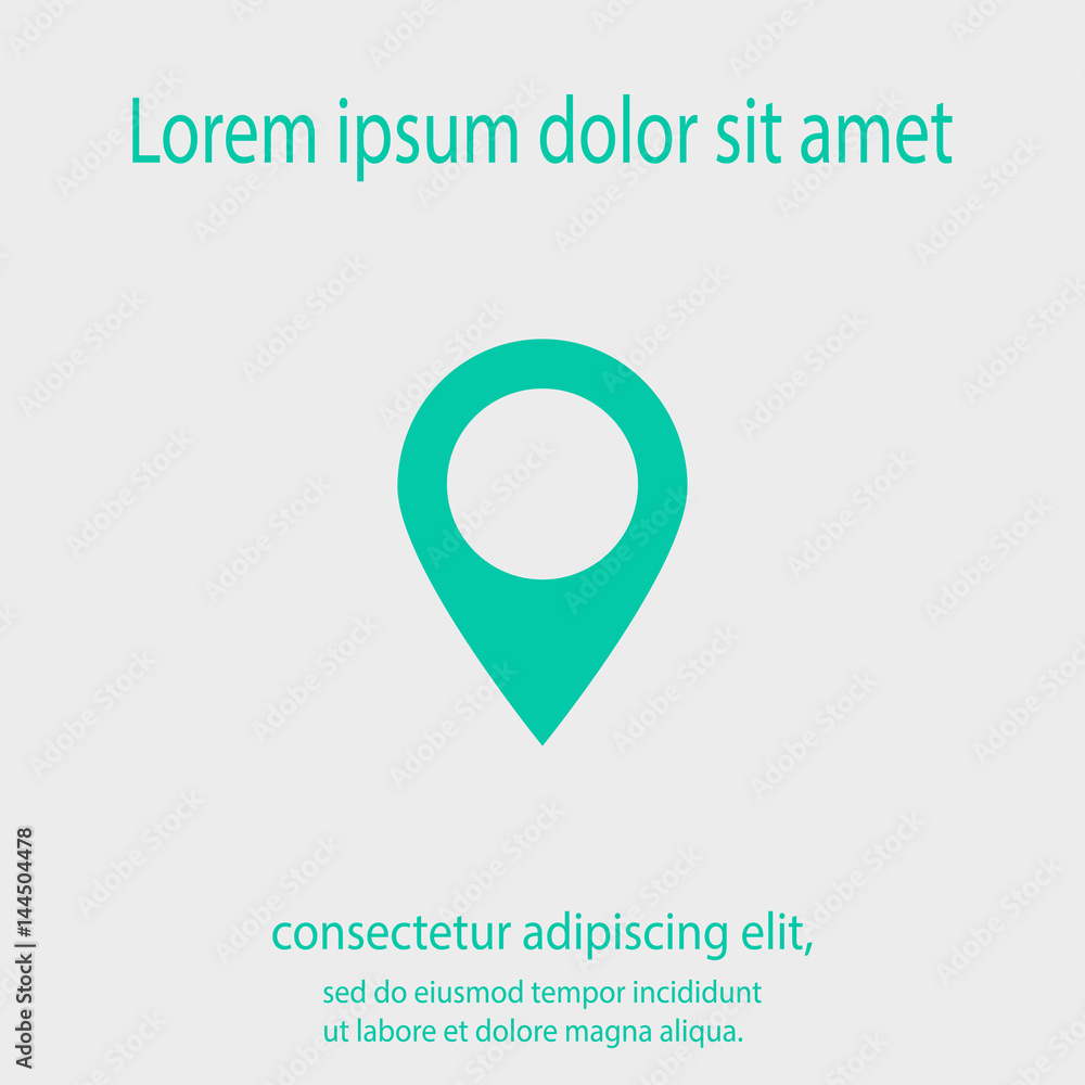 Poster map pointer flat icon, vector illustration. flat design style