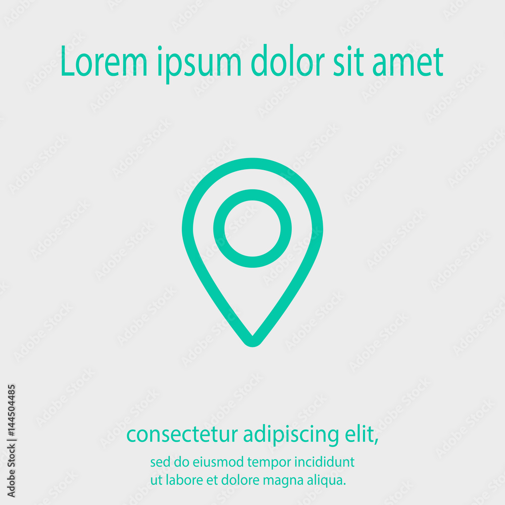 Poster map pointer flat icon, vector illustration. flat design style