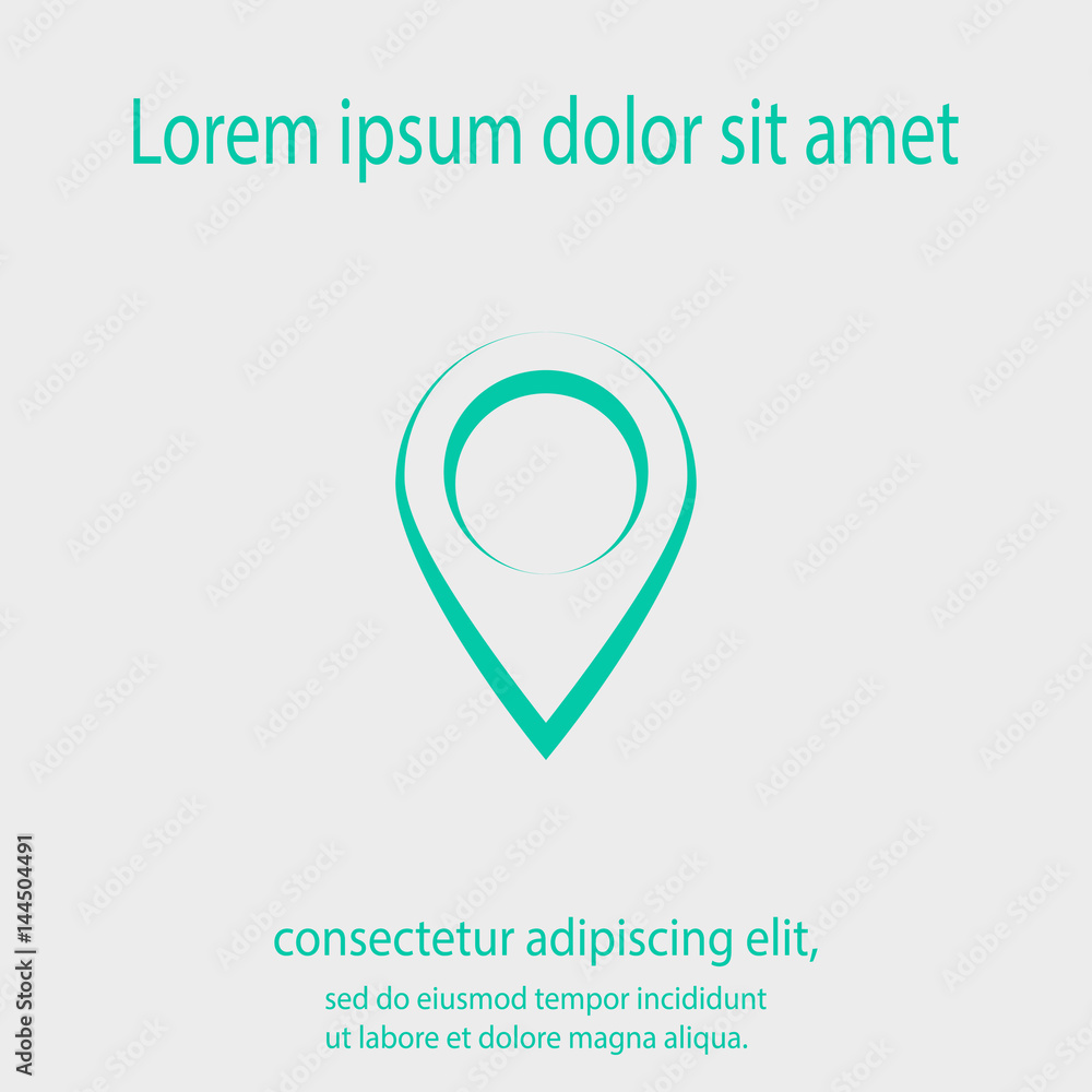 Poster map pointer flat icon, vector illustration. flat design style
