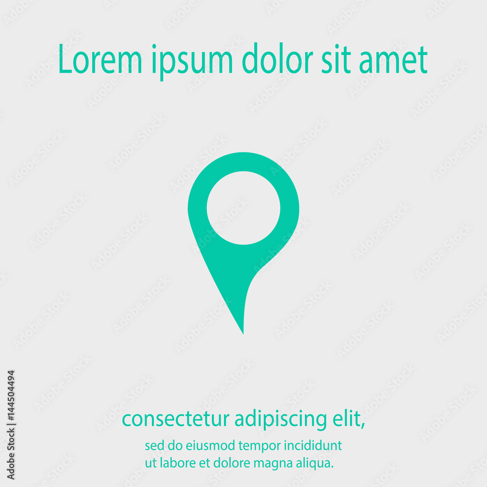 Poster map pointer flat icon, vector illustration. flat design style