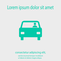 Car icon, vector illustration. Flat design style
