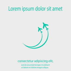 Airplane symbols icon,  vector illustration. Flat design style