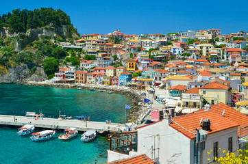 Naklejka na ściany i meble Greece Parga Epirus tourist resort by the ionian sea