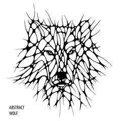 abstract wolf. freehand drawing. tattoo