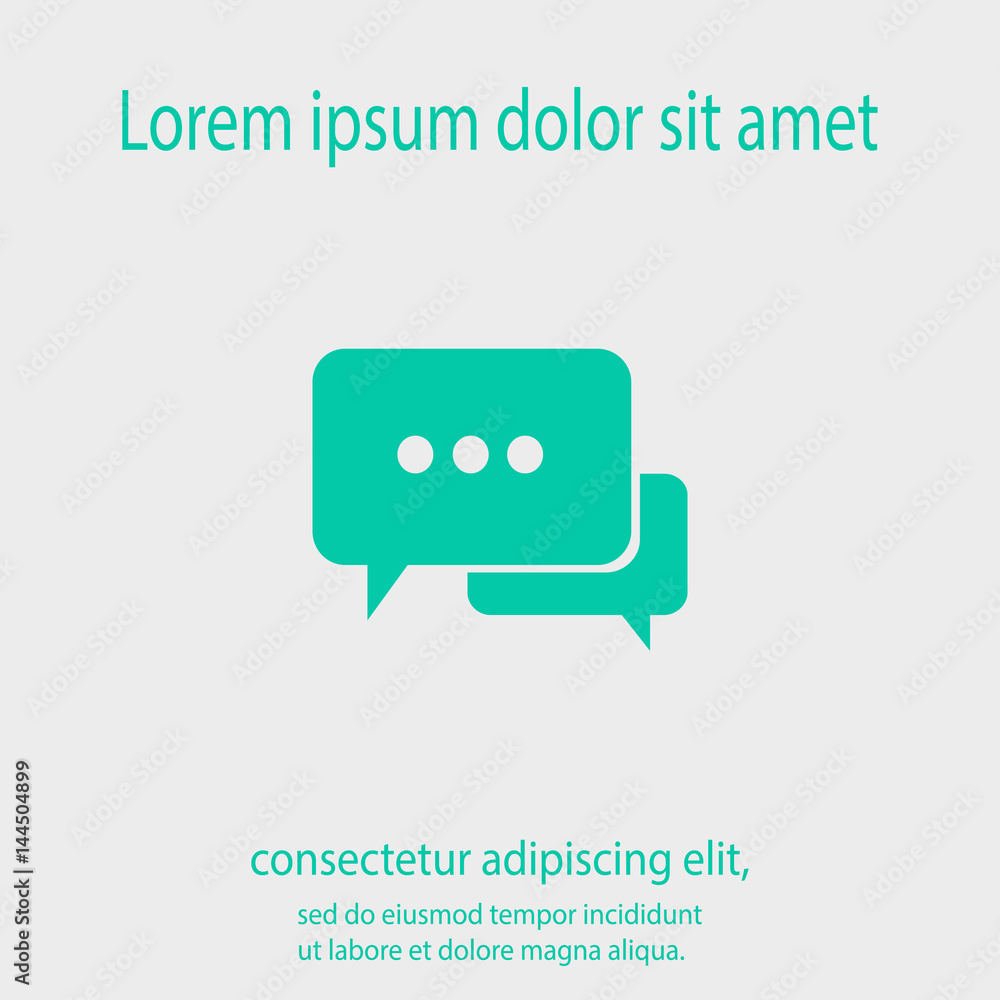 Poster speech bubbles icon. vector illustration with soft shadow on a gray background