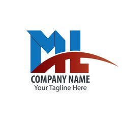 Initial Letter ML Isolated Logo