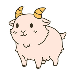 Cute goat zodiac cartoon