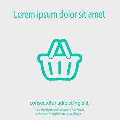 basket  icon, vector illustration. Flat design style