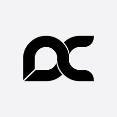 Initial Letter NC NS Rounded Lowercase Logo