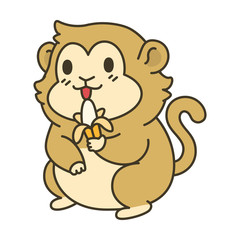 Obraz na płótnie Canvas Cute monkey zodiac cartoon