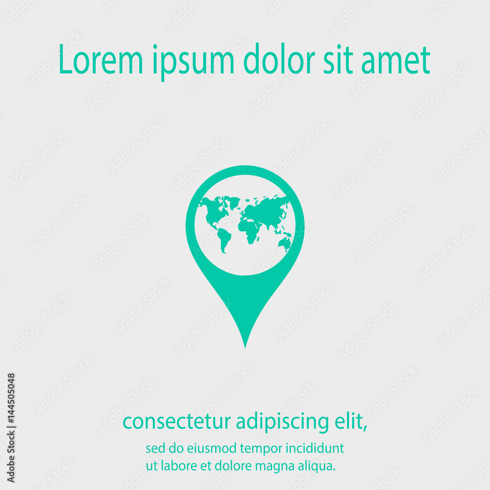 Poster map pointer flat icon, vector illustration. flat design style