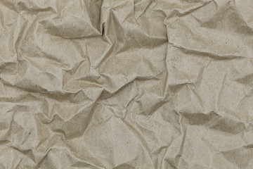 crumpled brown paper texture background.