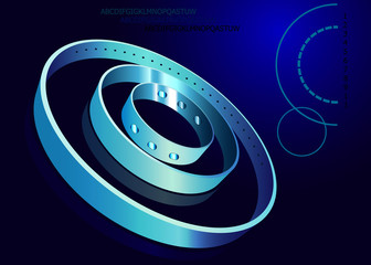 Rings on a blue background