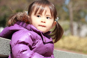 smiling Japanese girl (2 years old) (winter cloth)