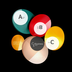 Vector glossy glass circles speech bubble on black