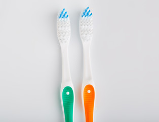 toothbrush And toothpaste isolated on white. Dental floss. Health and dental hygiene. Personal hygiene. A healthy mouth. Bathroom amenities. accessories.
