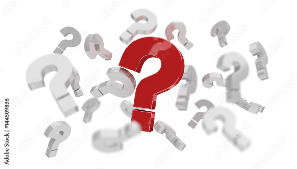 Poster 3d rendering question marks