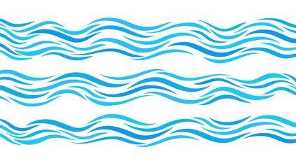 Fototapeta Blue wave patterns. Set of elements water. obraz