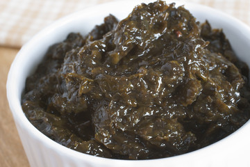 Welsh Laverbread or Bara Lawr a traditonal delicacy made from seaweed