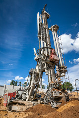 Drilling rig at the construction site