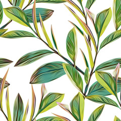 Leaves seamless pattern.