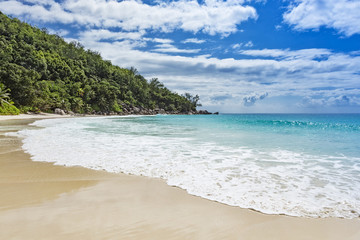 Wide tropical island beach