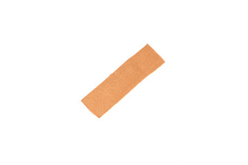 closeup of medical plaster band on white background