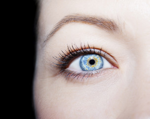 A beautiful insightful look woman's eye. Close up shot