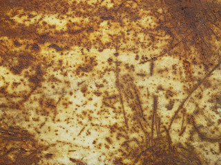 Yellow abstract background. Rust and peeling paint.