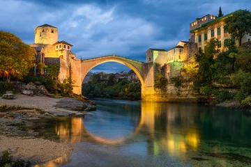 Papier Peint photo Stari Most Vieux pont à Mostar, Bosnie-Herzégovine
