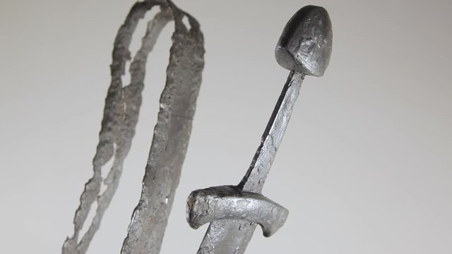 Original bent ancient Viking sword.