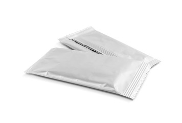 blank packaging aluminum foil pouch isolated on white background