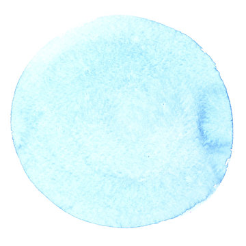 Pale Cyan Blue Watercolor Circle