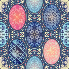 Ethnic floral seamless pattern