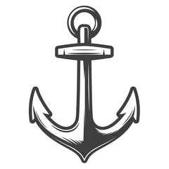 Monochrome anchor vector illustration © hiten666