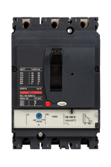 Main circuit breaker 3 phase isolated on white background.(With clipping path.)