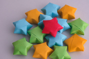 Colorful origami lucky stars