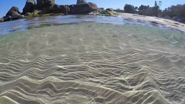 Sandy sea floor in Orri beach, Sardinia