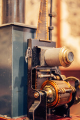 vintage film projector with cine-film