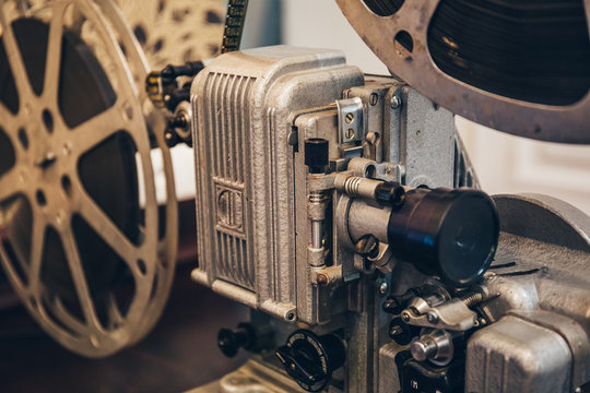Old vintage metal movie projector