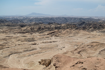 Naklejka premium Moon Landscape in Welwitschia Plains near Swakopmund, Namibia