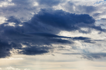 Dramatic sky and clouds aerial view