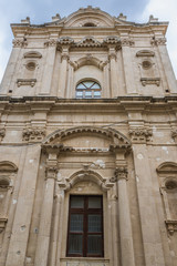 Fototapeta na wymiar Del Ritiro former church and monastery on Ortygia isle, Syracuse city, Sicily Island in Italy