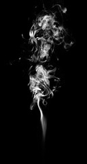 White fantasy smoke on black background