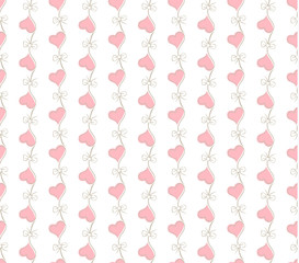 Vector seamless pattern in pastel colors with hearts. Valentines day background