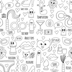 Doodle humorous vector sextoys for sex shop, internet shop Dildo, sex. love, passion, temptation, video, porn, humorous sex shop toys