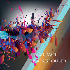 Abstract background with ink colored spots in psyhodelic style